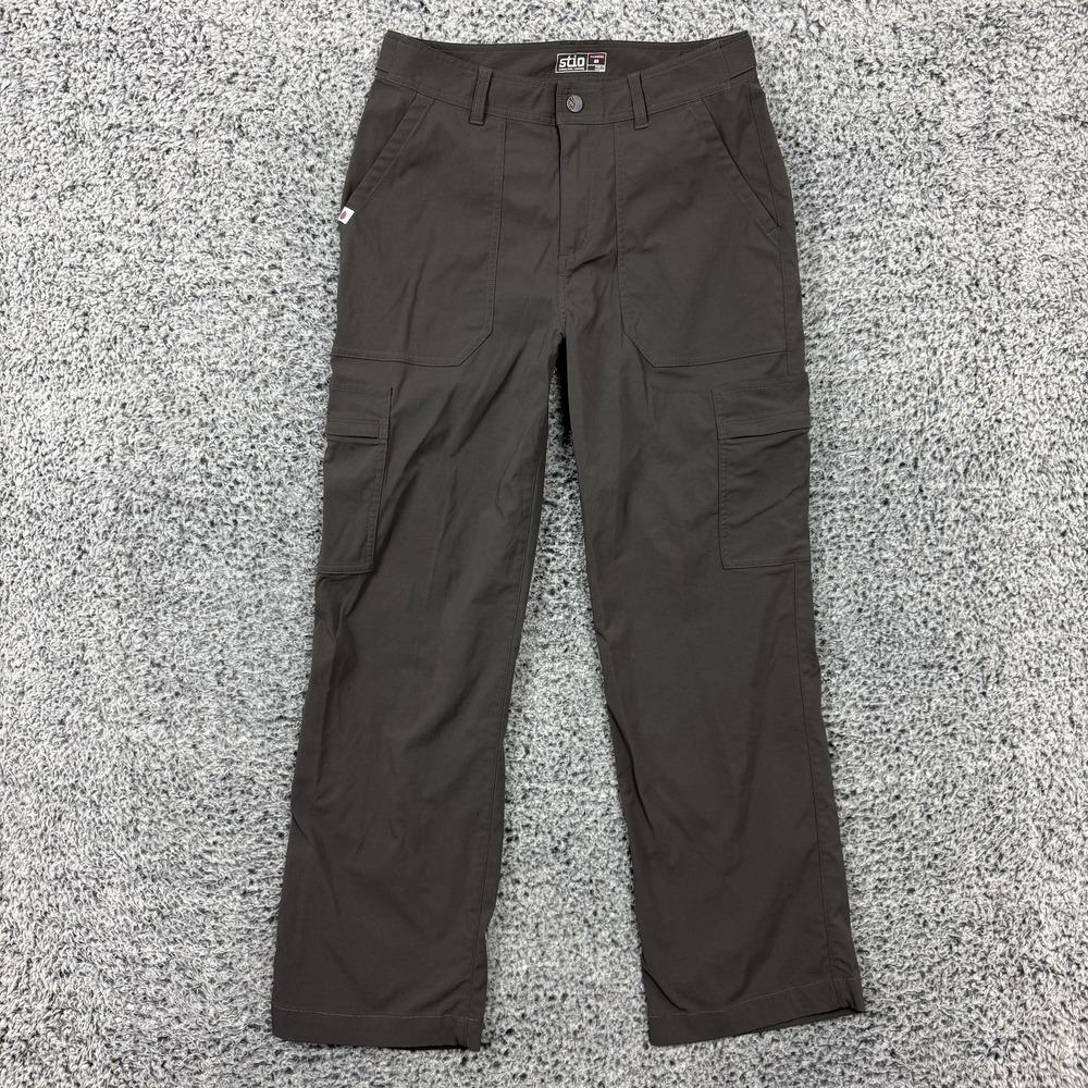 Stio Pants Womens 8 Gray Cargo Straight Leg Stretch Nylon Hiking Outdoor